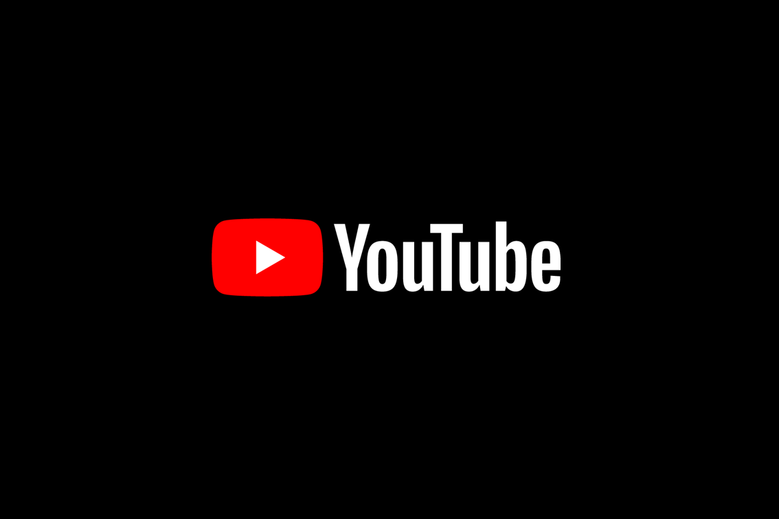 YouTube-Logo auf schwarzem Hintergrund