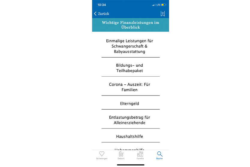 Überblick über Finanzleistungen in der Elina-App