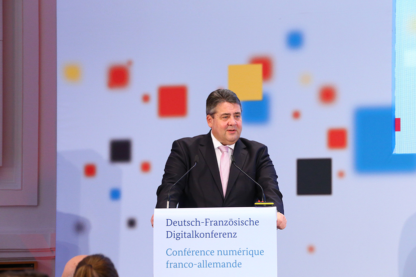 Federal Minister Sigmar Gabriel during his opening speech.
